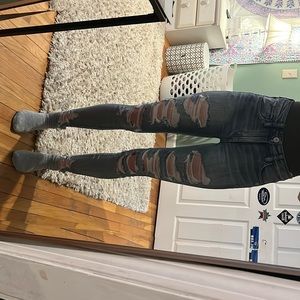 American Eagle next level stretch high rise ripped jeans